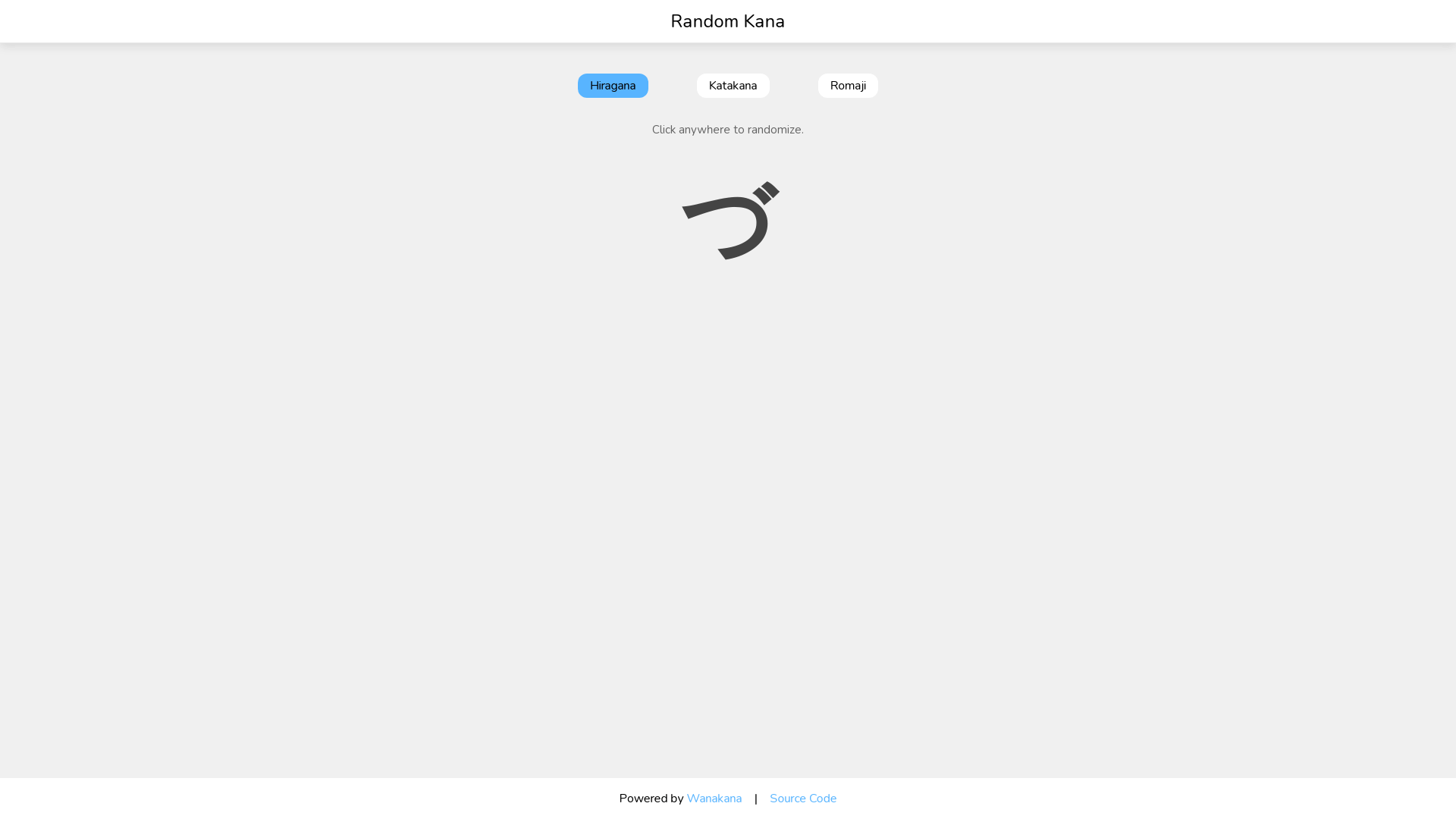 Random Japanese Kana